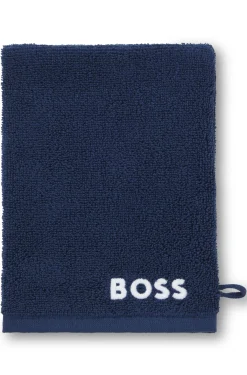 Waschhandschuh aus Baumwolle mit kontrastfarbener Logo-Stickerei