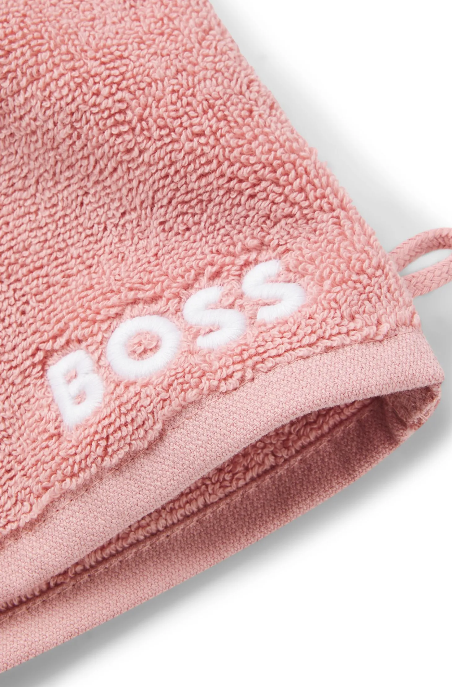 Waschhandschuh aus Baumwolle mit kontrastfarbener Logo-Stickerei