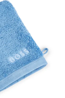 Waschhandschuh aus Baumwolle mit Logo-Stickerei