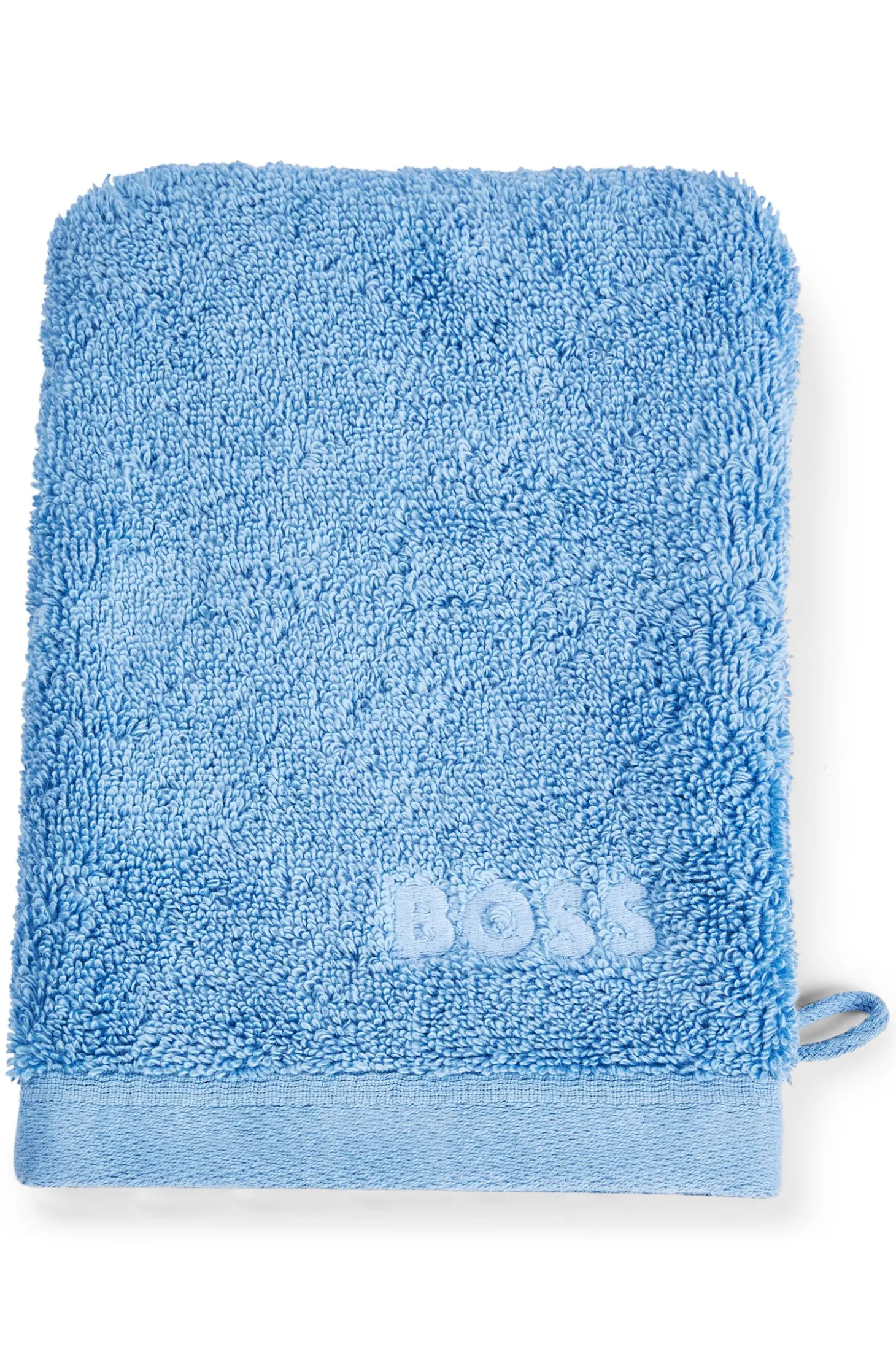 Waschhandschuh aus Baumwolle mit Logo-Stickerei