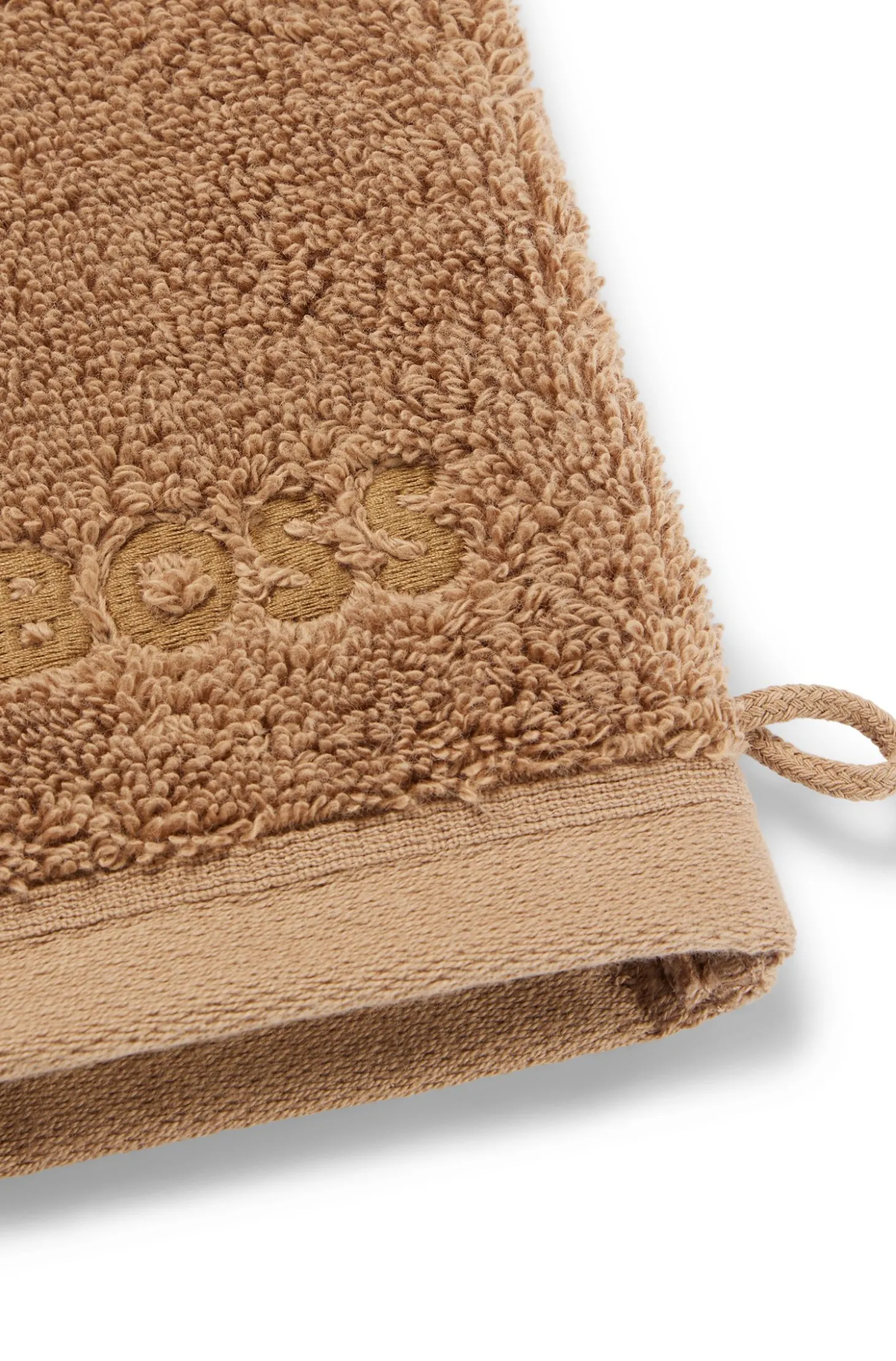 Waschhandschuh aus Baumwolle mit Logo-Stickerei