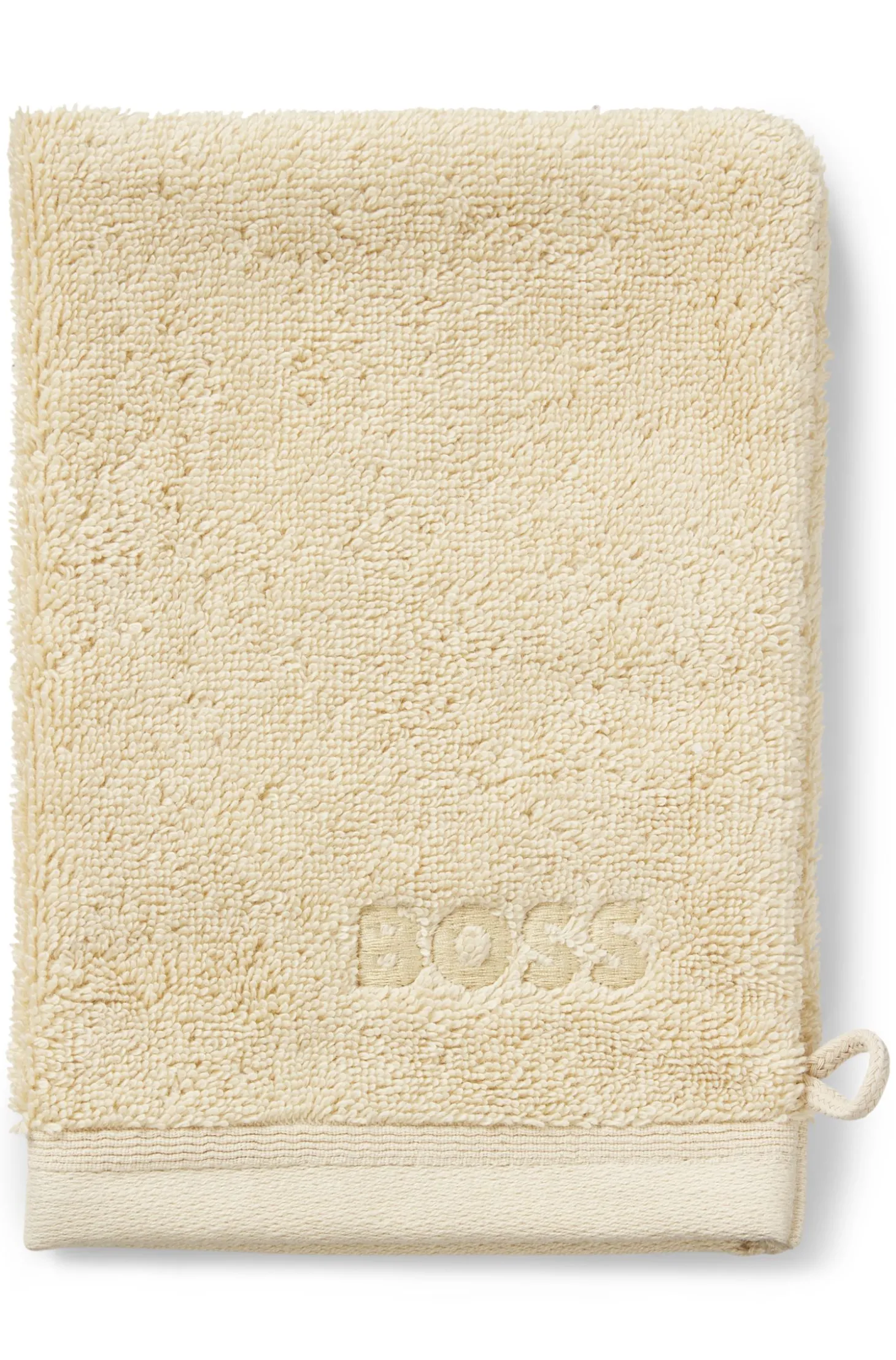 Waschhandschuh aus Baumwolle mit Logo-Stickerei