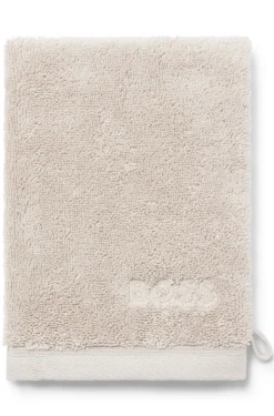 Waschhandschuh aus ägäischer Baumwolle mit Logo-Stickerei