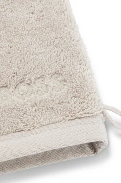 Waschhandschuh aus ägäischer Baumwolle mit Logo-Stickerei