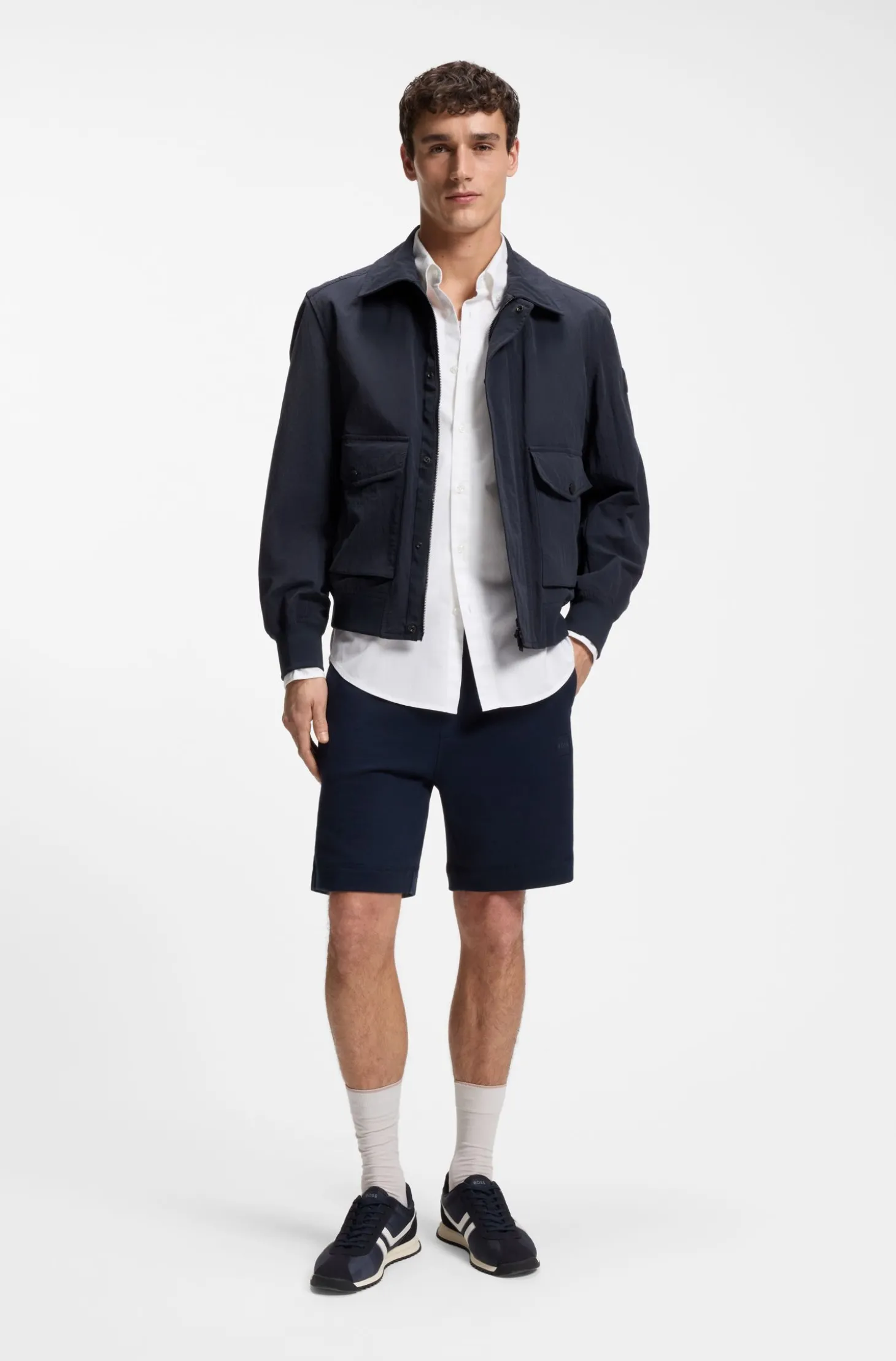 Wasserabweisende Jacke aus Crinkle-Gewebe