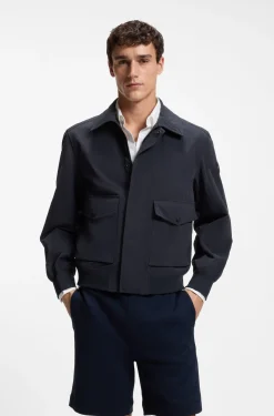 Wasserabweisende Jacke aus Crinkle-Gewebe