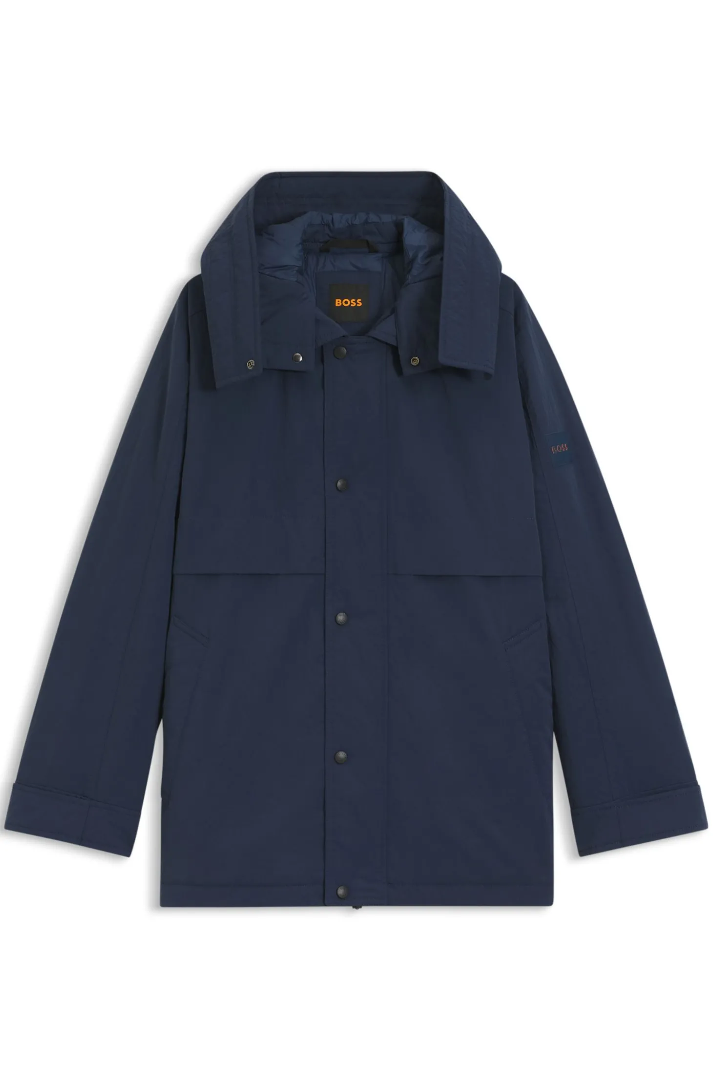 Wasserabweisende Jacke mit abnehmbarer Kapuze