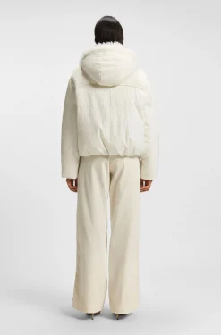 Wasserabweisende Jacke mit abnehmbarem Lätzchen aus Kunstfell