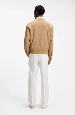 Wasserabweisende Jacke mit kariertem Kragen