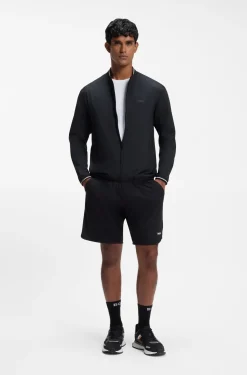 Wasserabweisende Jacke mit Reißverschluss und Logo-Details