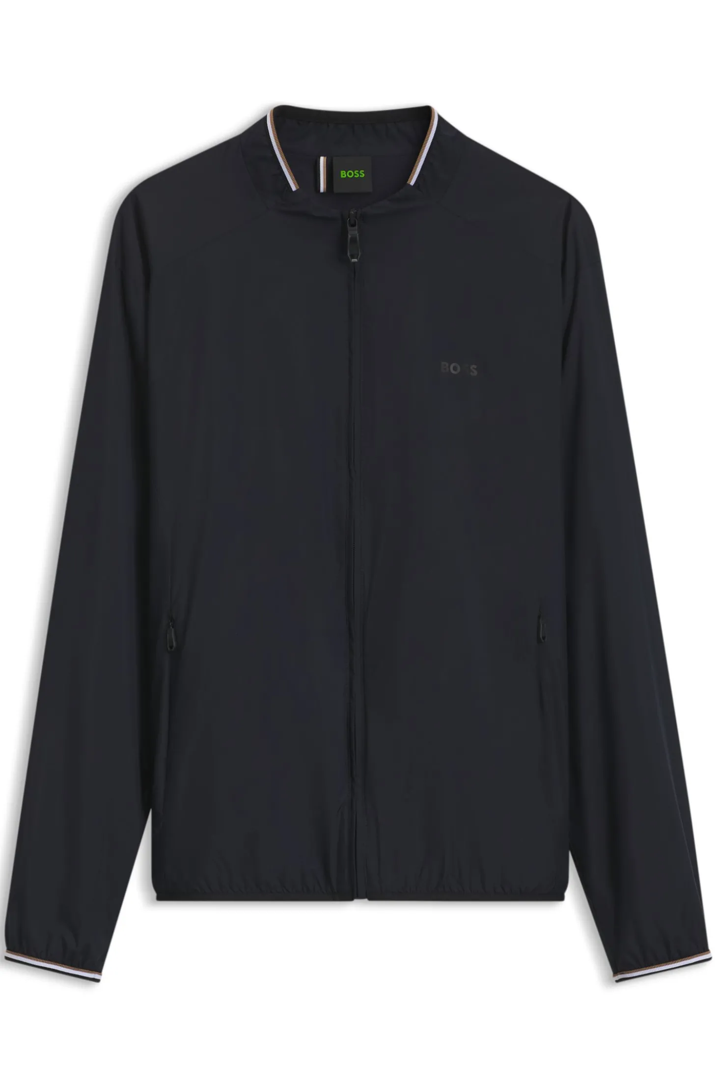 Wasserabweisende Jacke mit Reißverschluss und Logo-Details