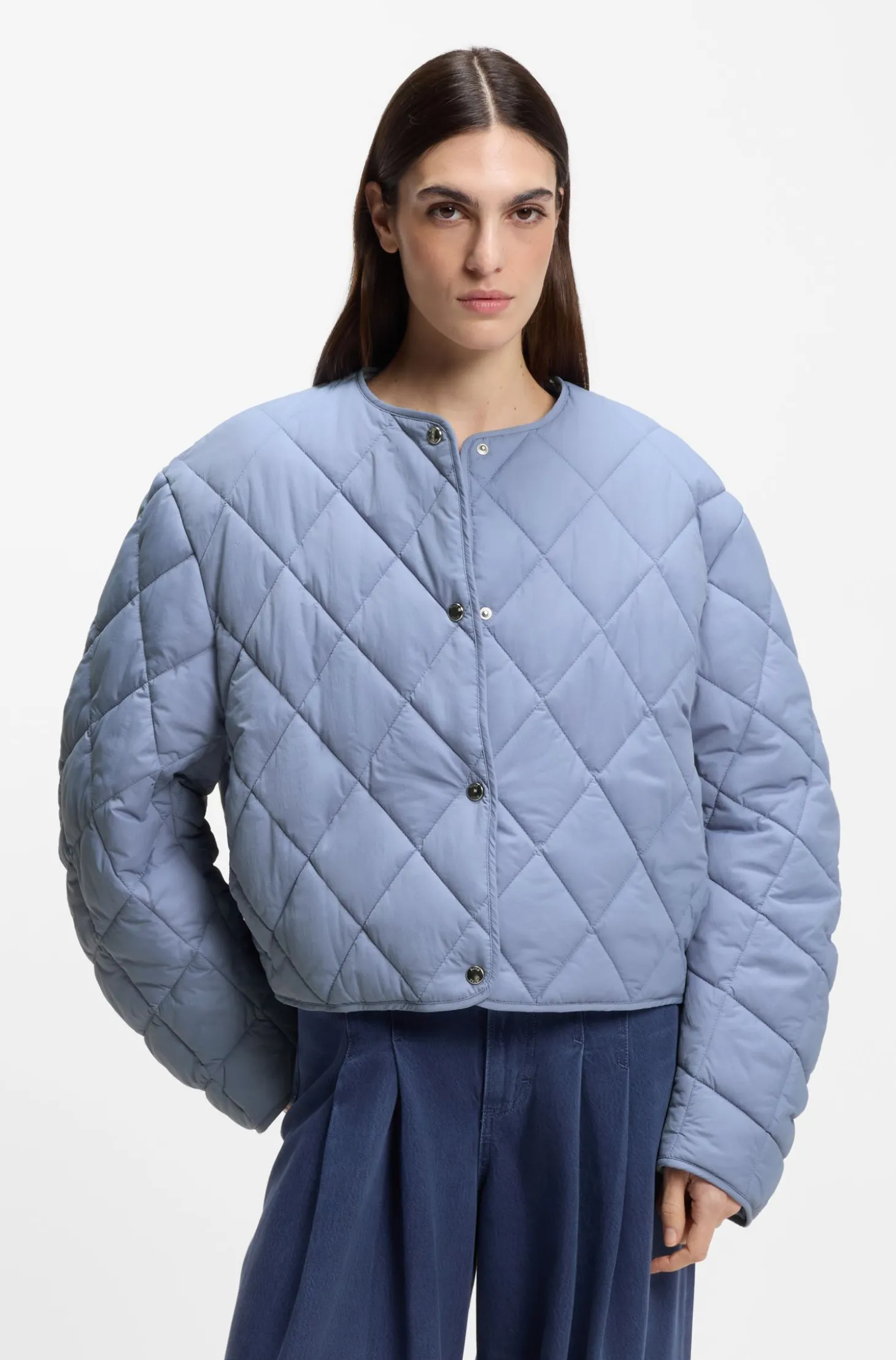 Wasserabweisende Jacke mit Rautensteppung