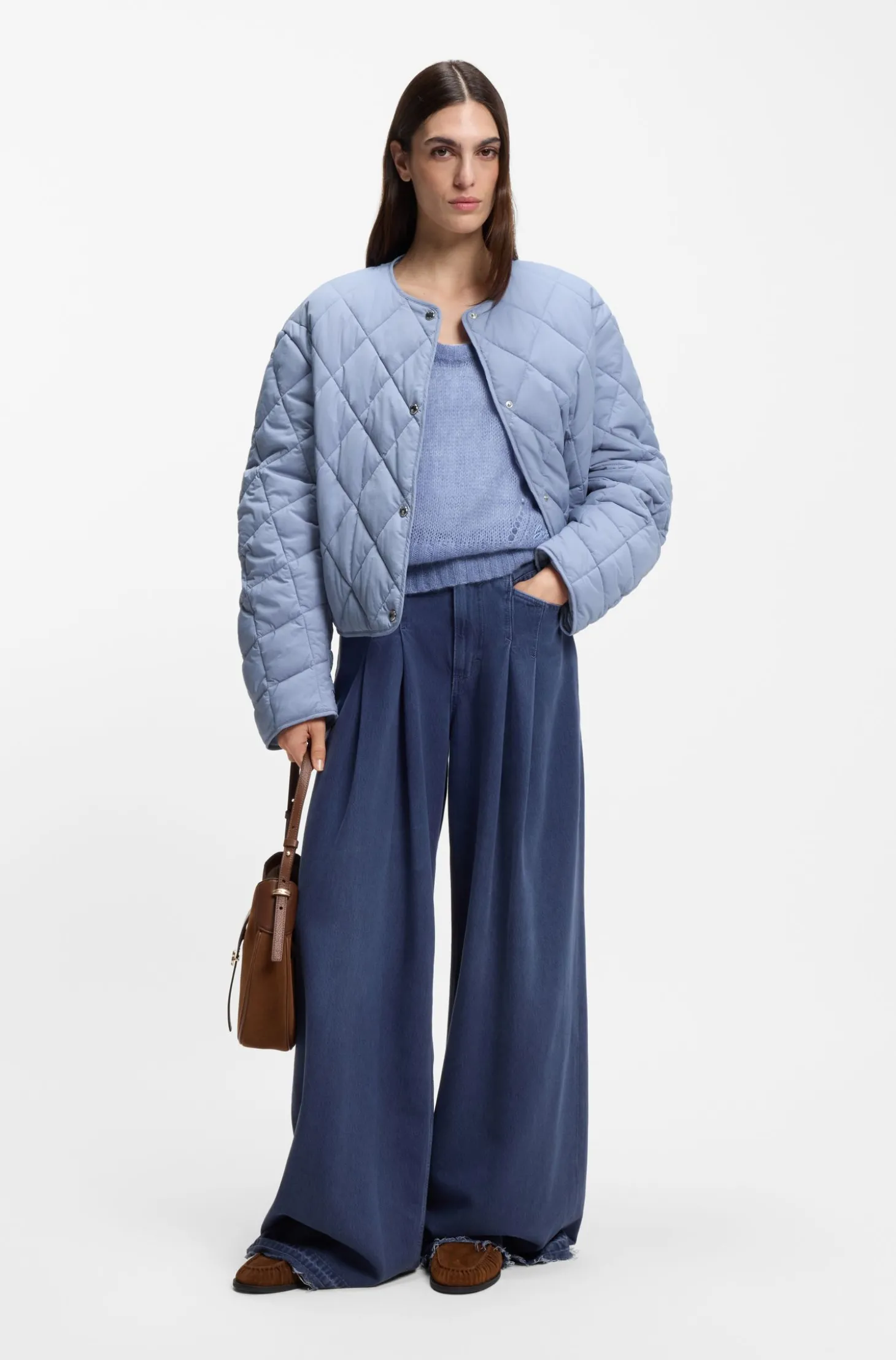Wasserabweisende Jacke mit Rautensteppung