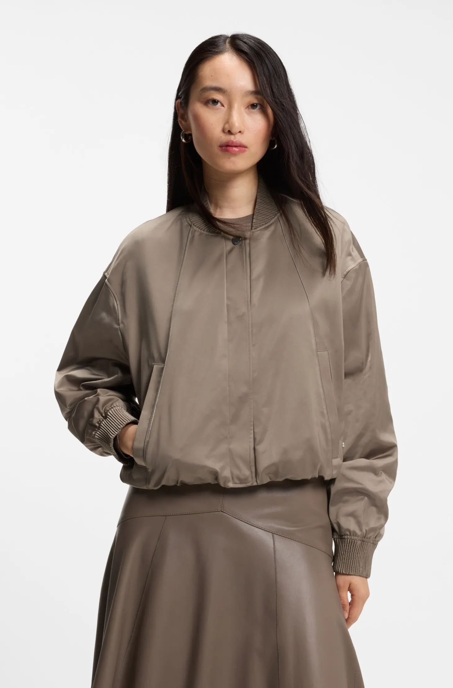 Wasserabweisende Jacke mit Satin-Finish