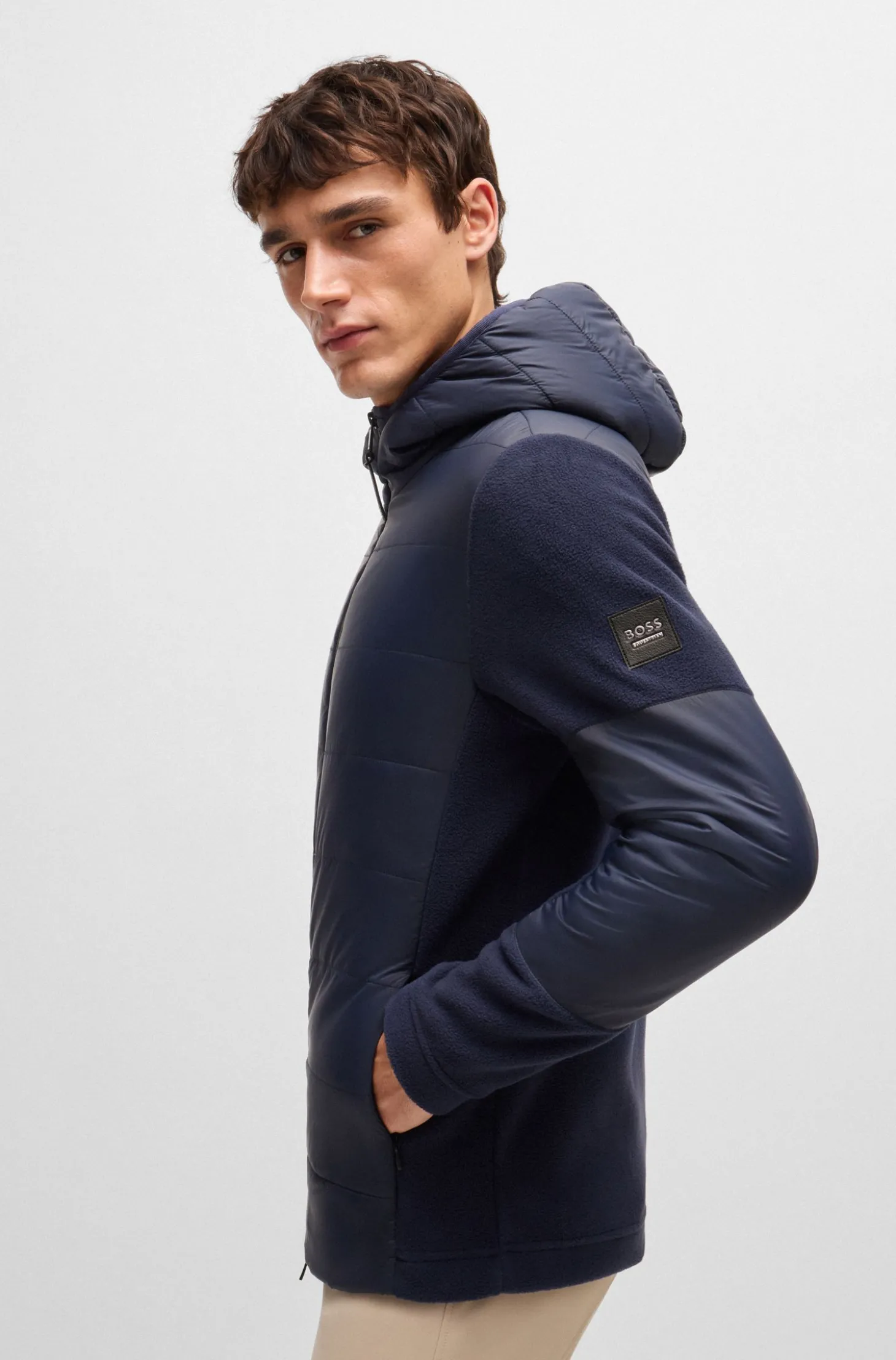 Wasserabweisende Reitsport-Jacke mit Fleece-Details