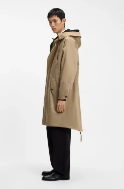 Wasserabweisender Parka aus Stretch-Baumwoll-Satin