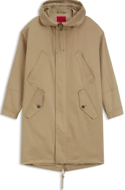 Wasserabweisender Parka aus Stretch-Baumwoll-Satin