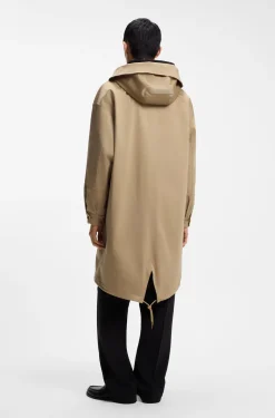 Wasserabweisender Parka aus Stretch-Baumwoll-Satin