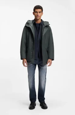 Wasserabweisender Parka mit Logo-Badge