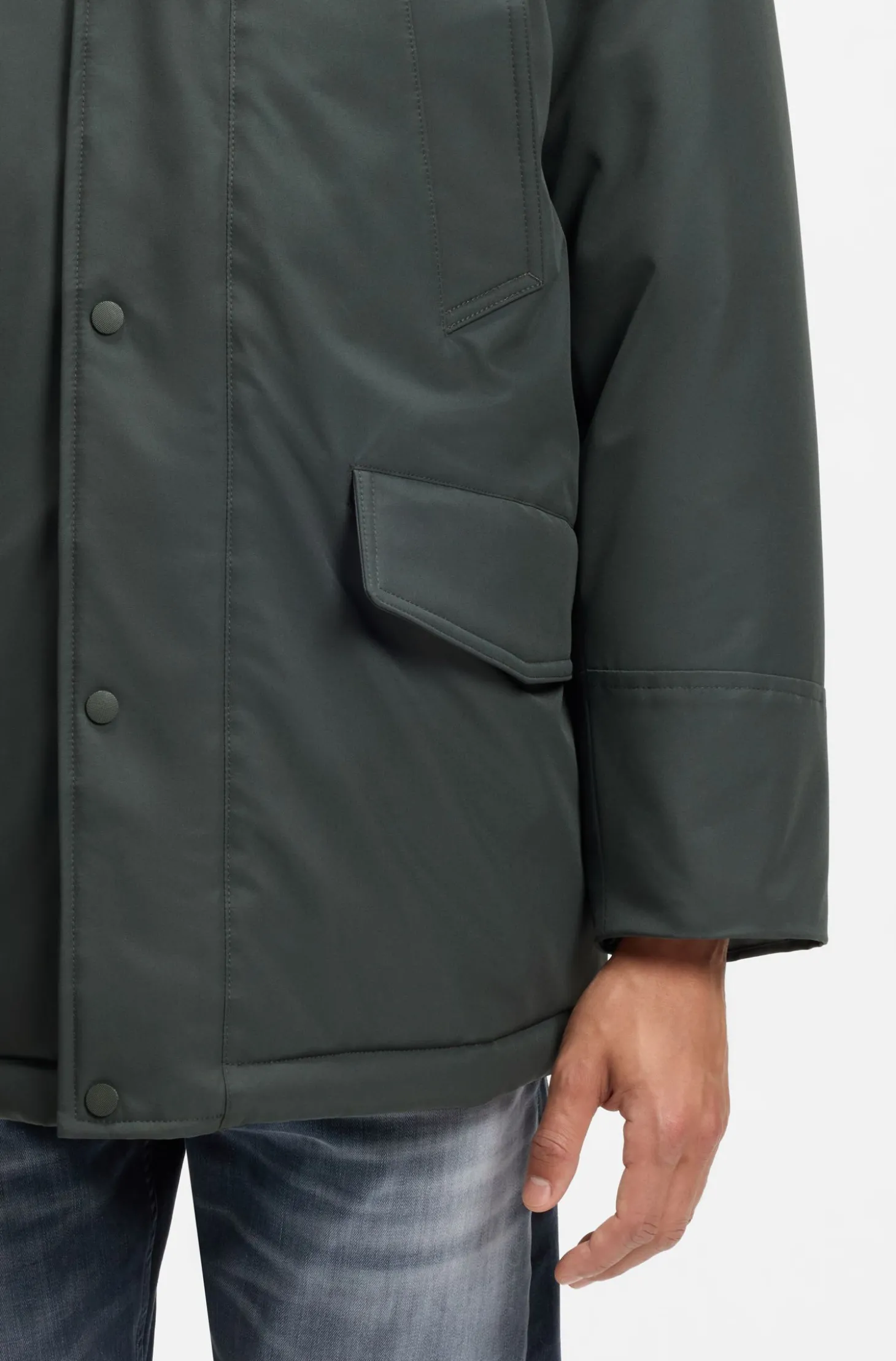 Wasserabweisender Parka mit Logo-Badge