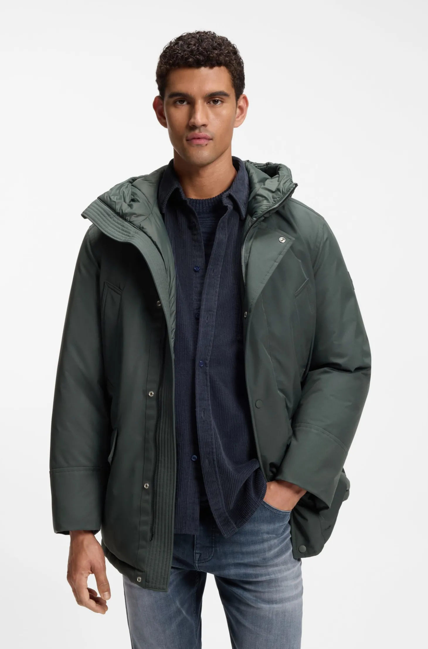 Wasserabweisender Parka mit Logo-Badge