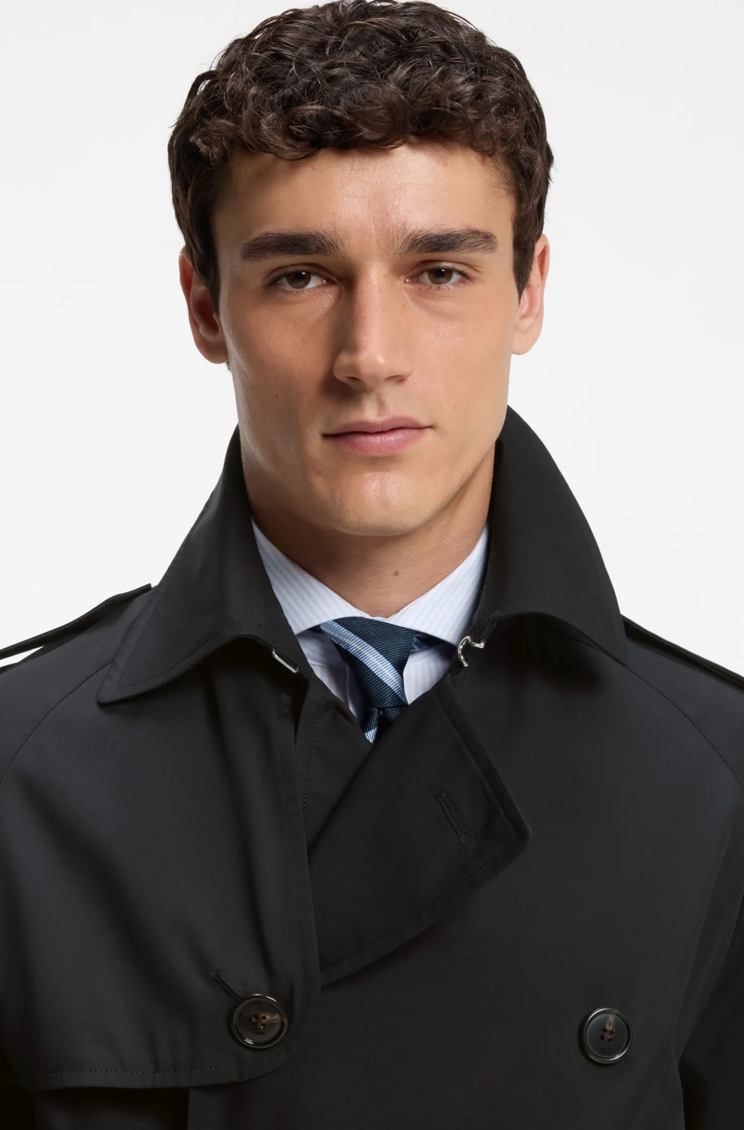 Wasserabweisender Trenchcoat aus Baumwoll-Twill