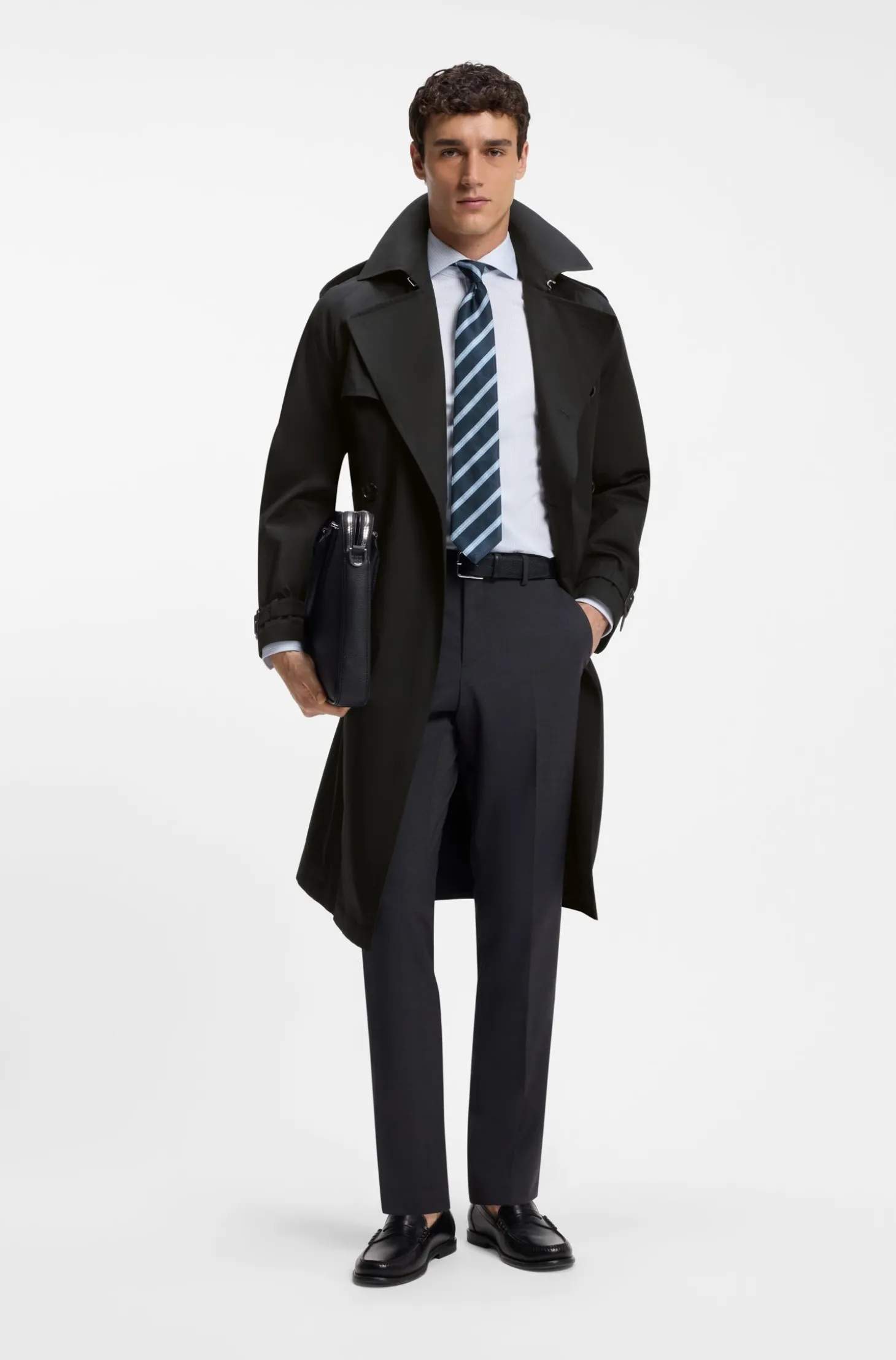 Wasserabweisender Trenchcoat aus Baumwoll-Twill