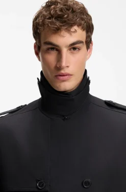 Wasserabweisender Trenchcoat aus Baumwoll-Mix mit Twill-Struktur