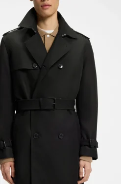 Wasserabweisender Trenchcoat aus Baumwoll-Mix mit Twill-Struktur