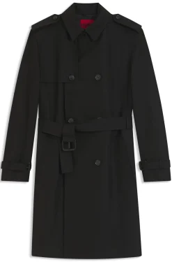 Wasserabweisender Trenchcoat aus Baumwoll-Mix mit Twill-Struktur