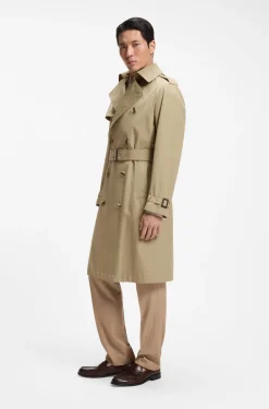 Wasserabweisender Trenchcoat aus Baumwoll-Twill