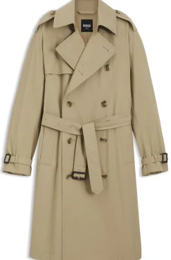 Wasserabweisender Trenchcoat aus Baumwoll-Twill