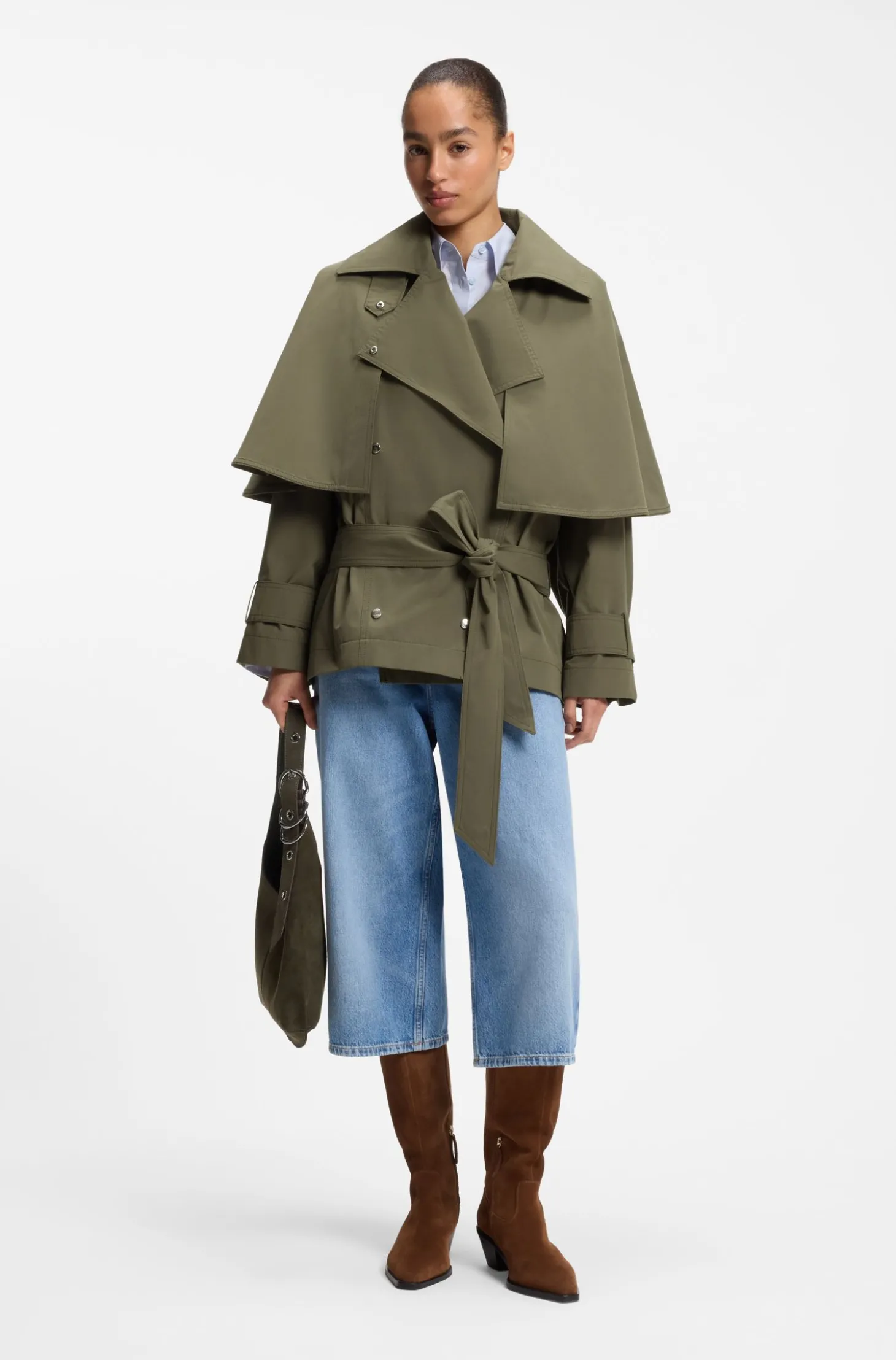 Wasserabweisender Trenchcoat mit Gürtel