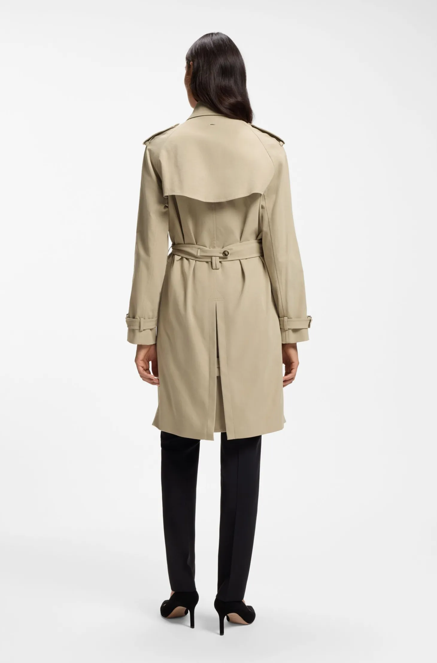 Wasserabweisender Trenchcoat mit Gürtel