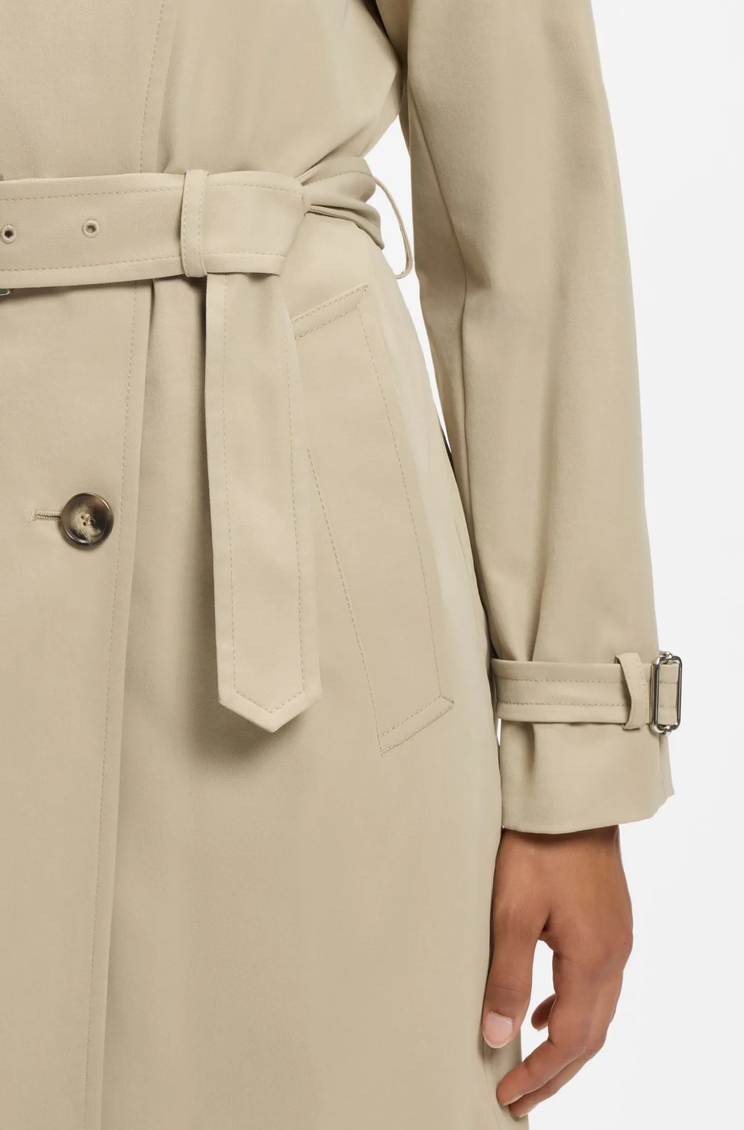Wasserabweisender Trenchcoat mit Gürtel