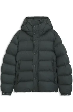 Wasserabweisende Steppjacke mit Kapuze und gepolstertem Kragen