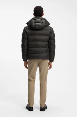 Wasserabweisende Steppjacke mit Kapuze und gepolstertem Kragen