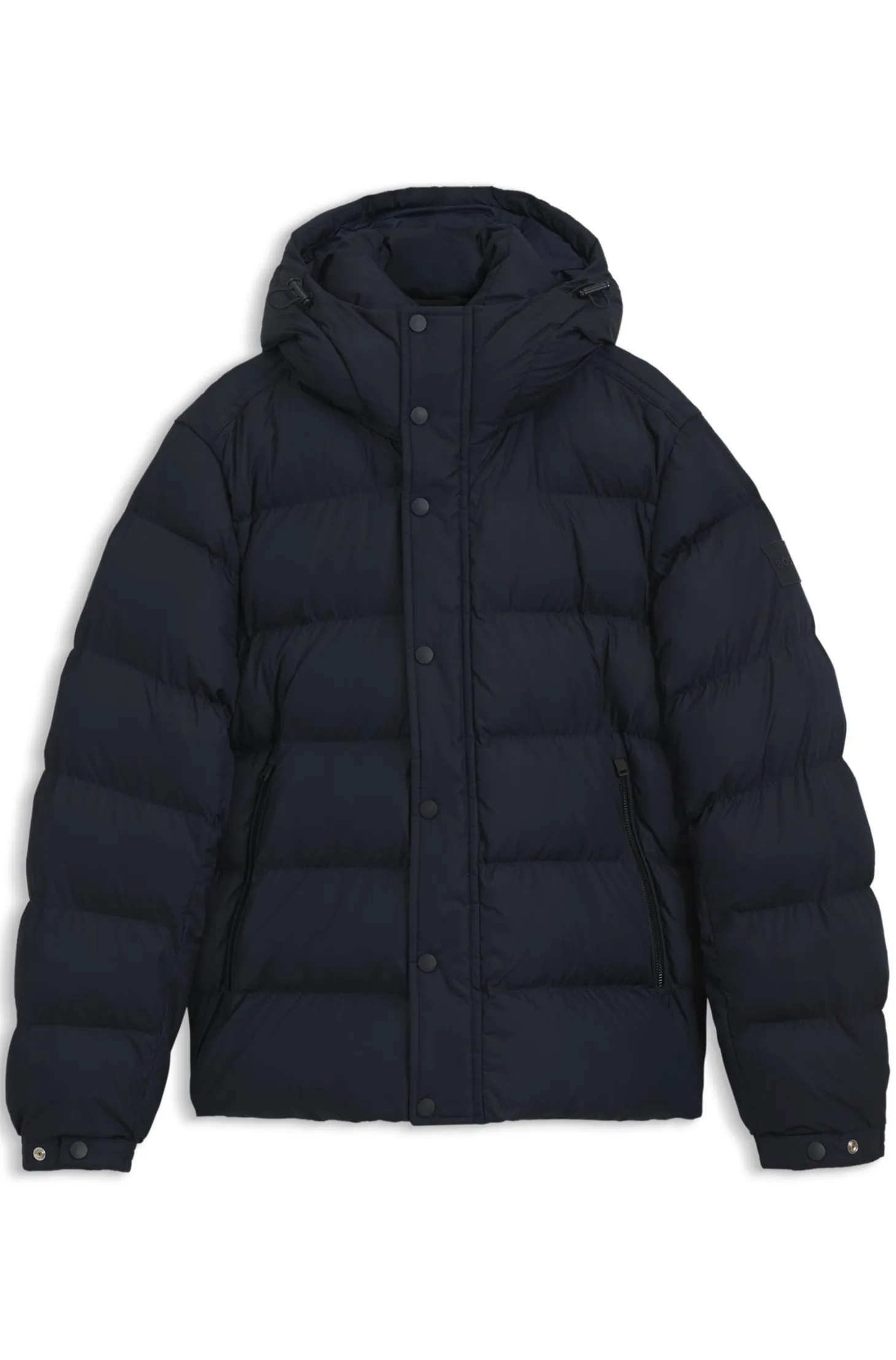 Wasserabweisende Steppjacke mit Kapuze und gepolstertem Kragen