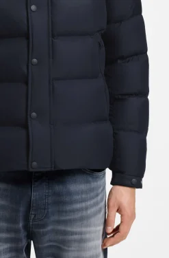 Wasserabweisende Steppjacke mit Kapuze und gepolstertem Kragen