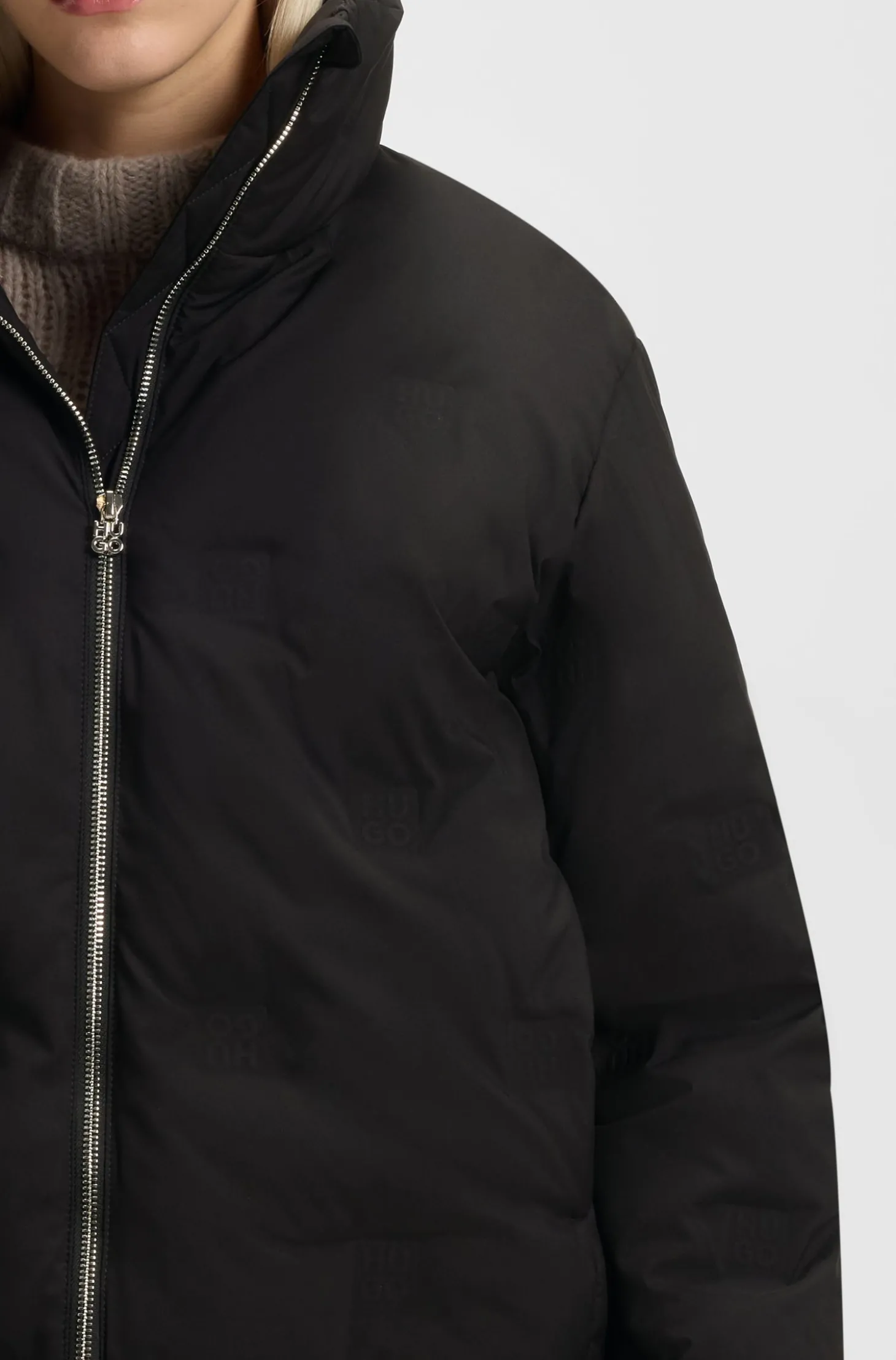 Wasserabweisende Steppjacke mit Stack-Logo-Prägung