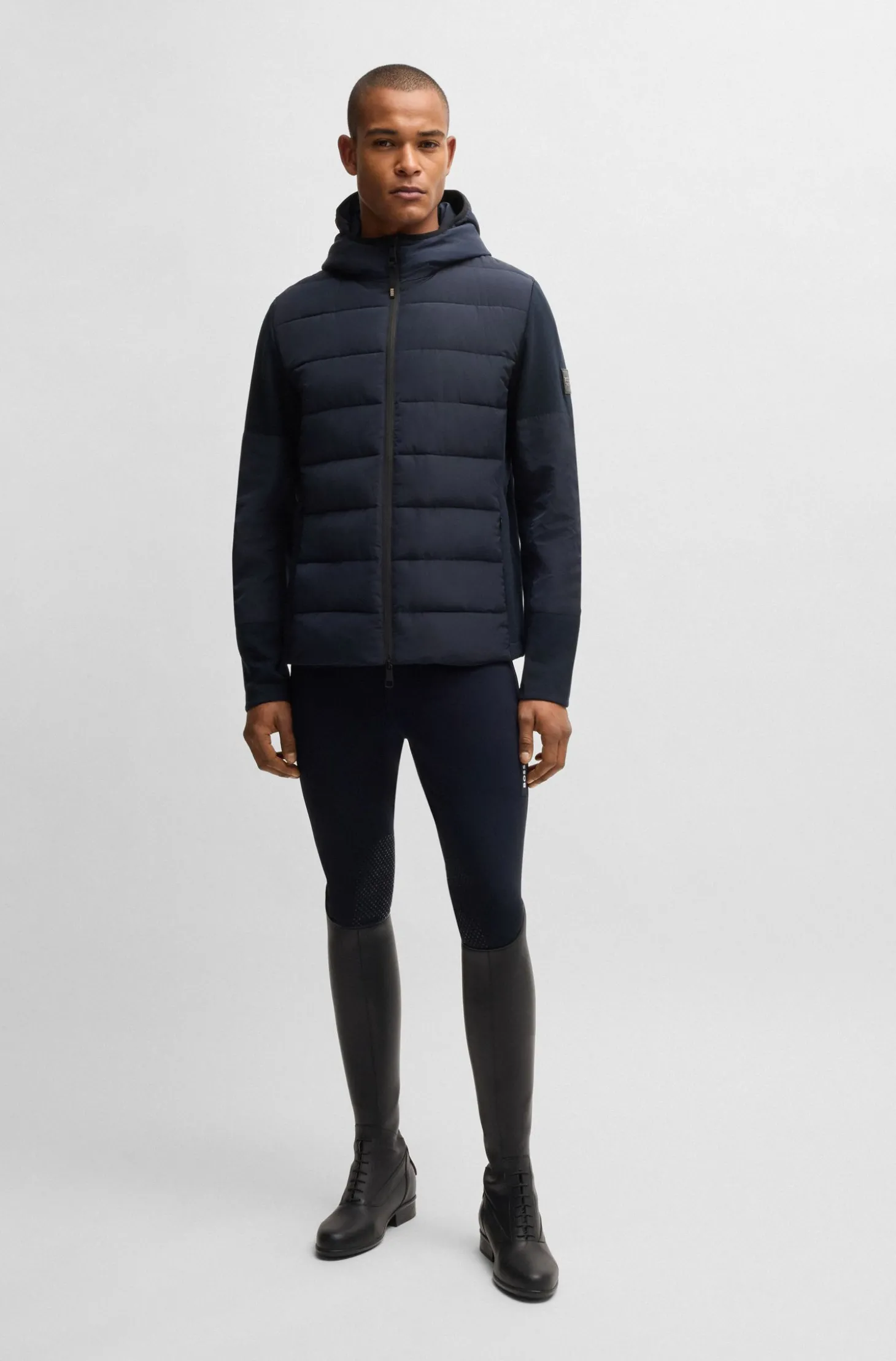 Wasserabweisende, wattierte Reitsport-Hybrid-Jacke