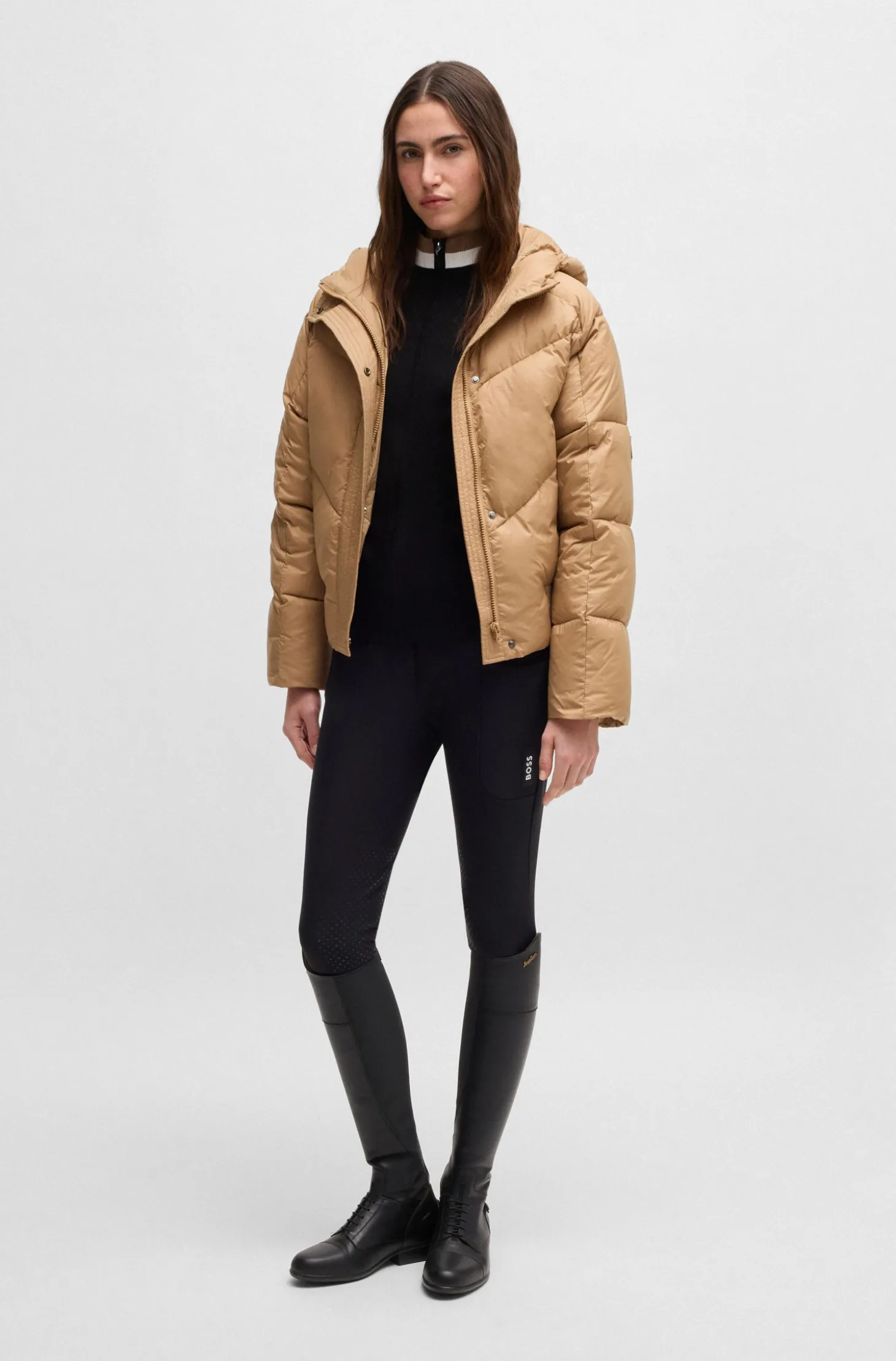 Wasserabweisende, wattierte Reitsport-Bomberjacke