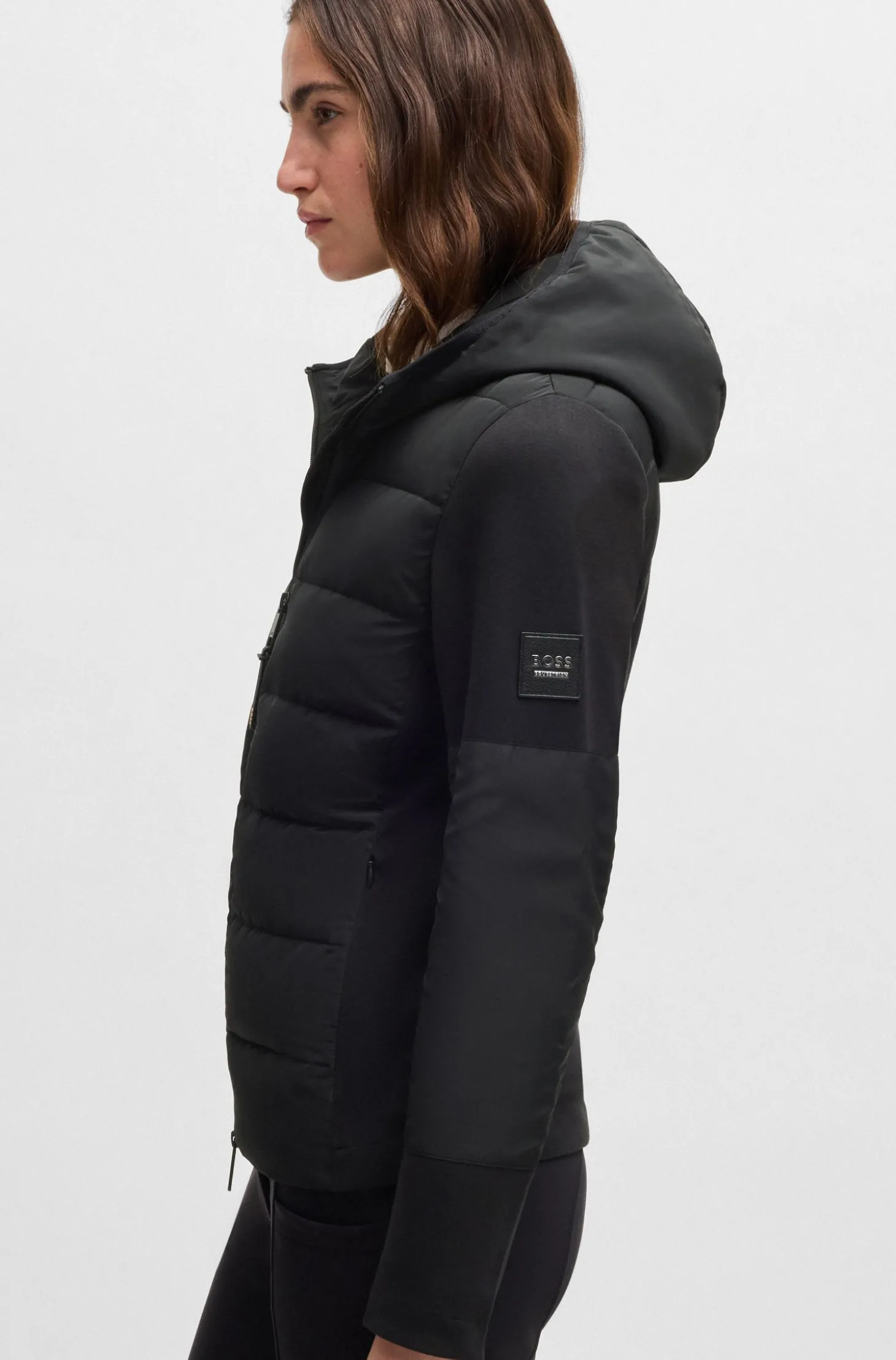 Wasserabweisende, wattierte Reitsport-Hybrid-Jacke