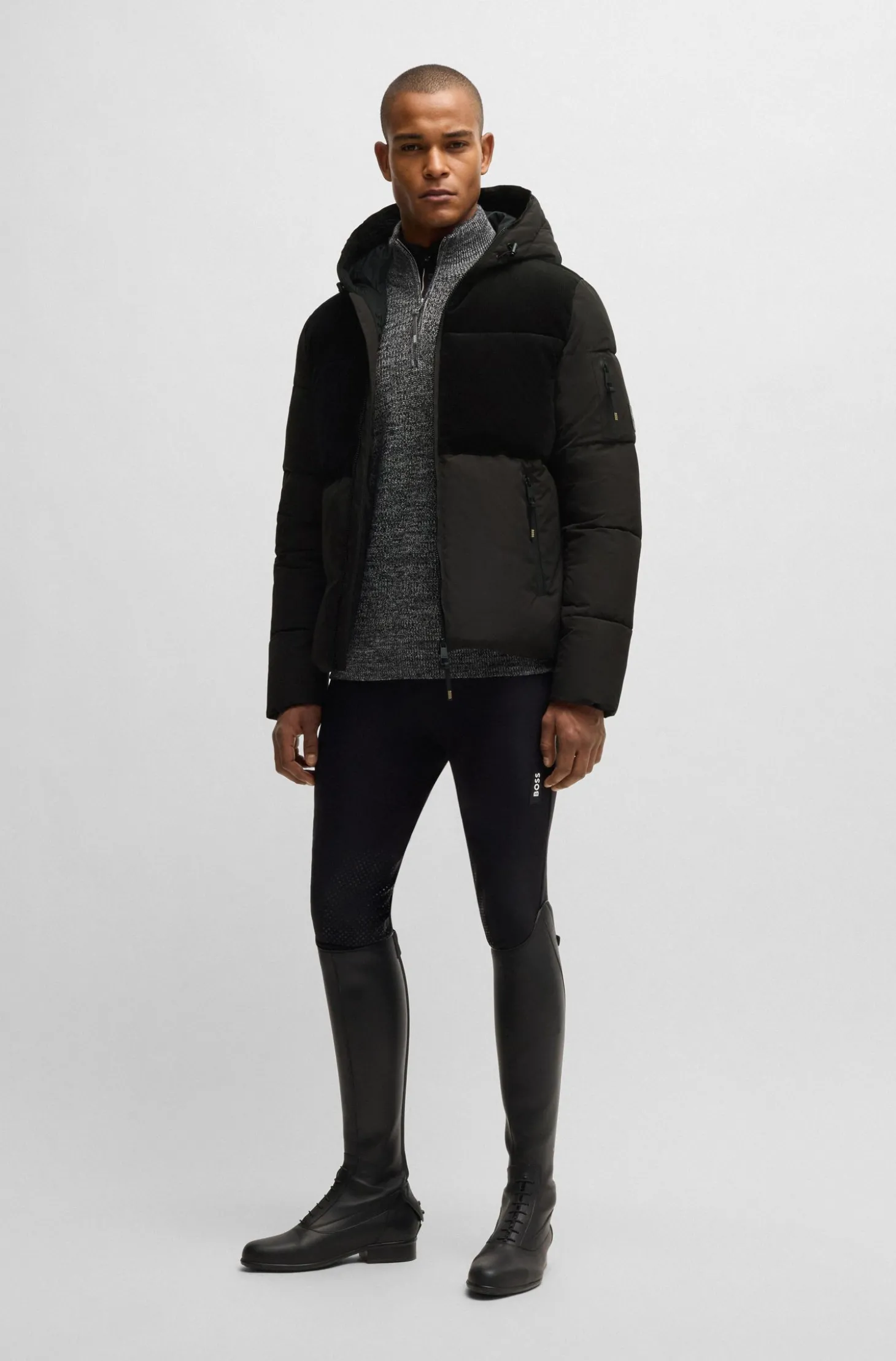 Wasserdichte Reitsport-Jacke mit Cord-Details