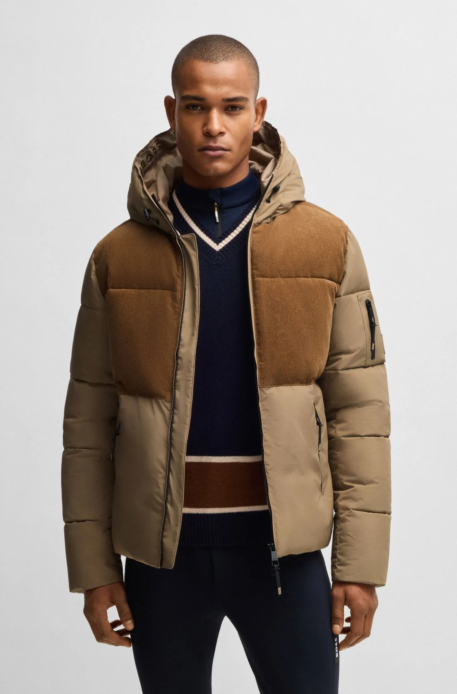 Wasserdichte Reitsport-Jacke mit Cord-Details