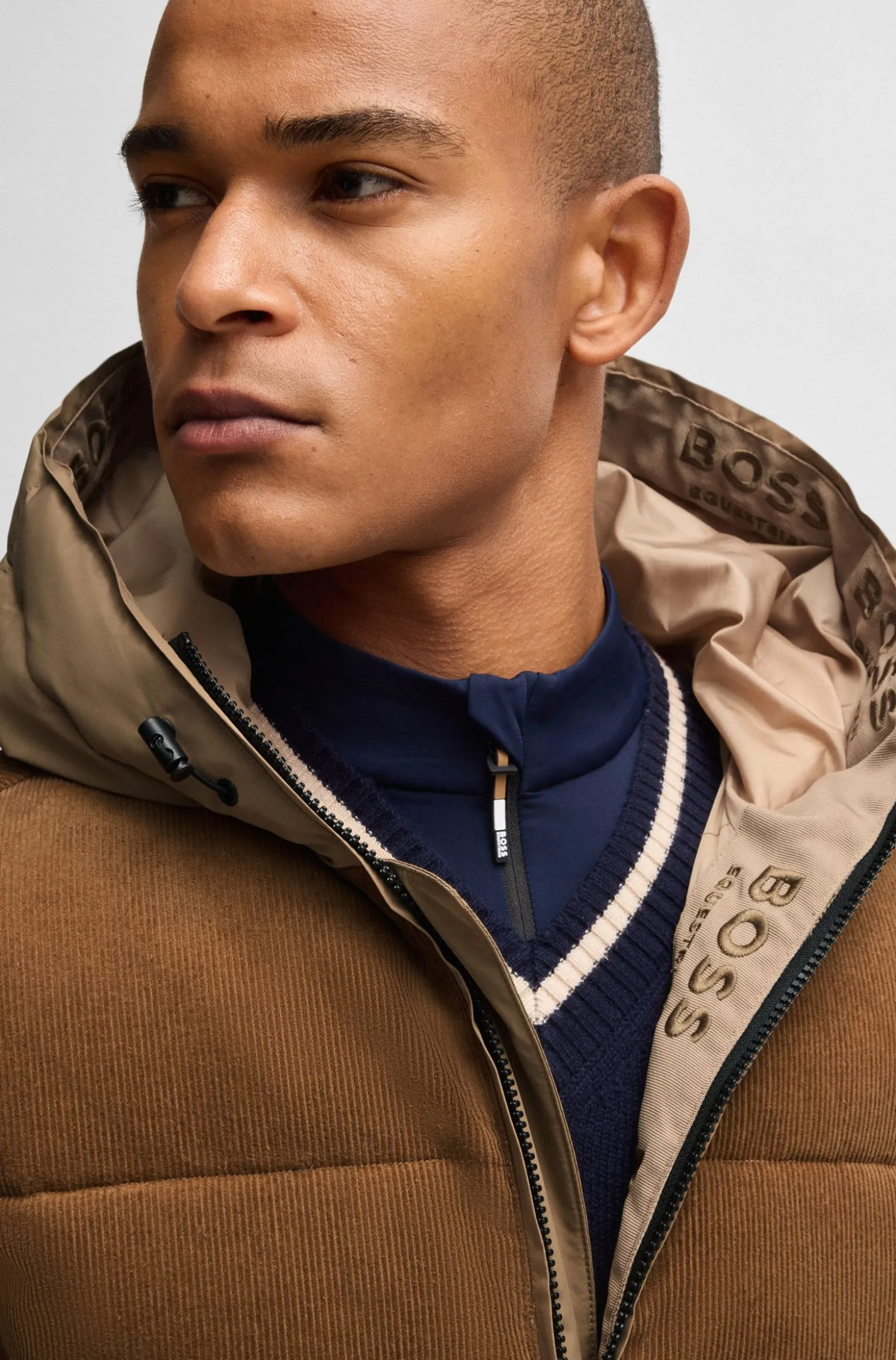 Wasserdichte Reitsport-Jacke mit Cord-Details