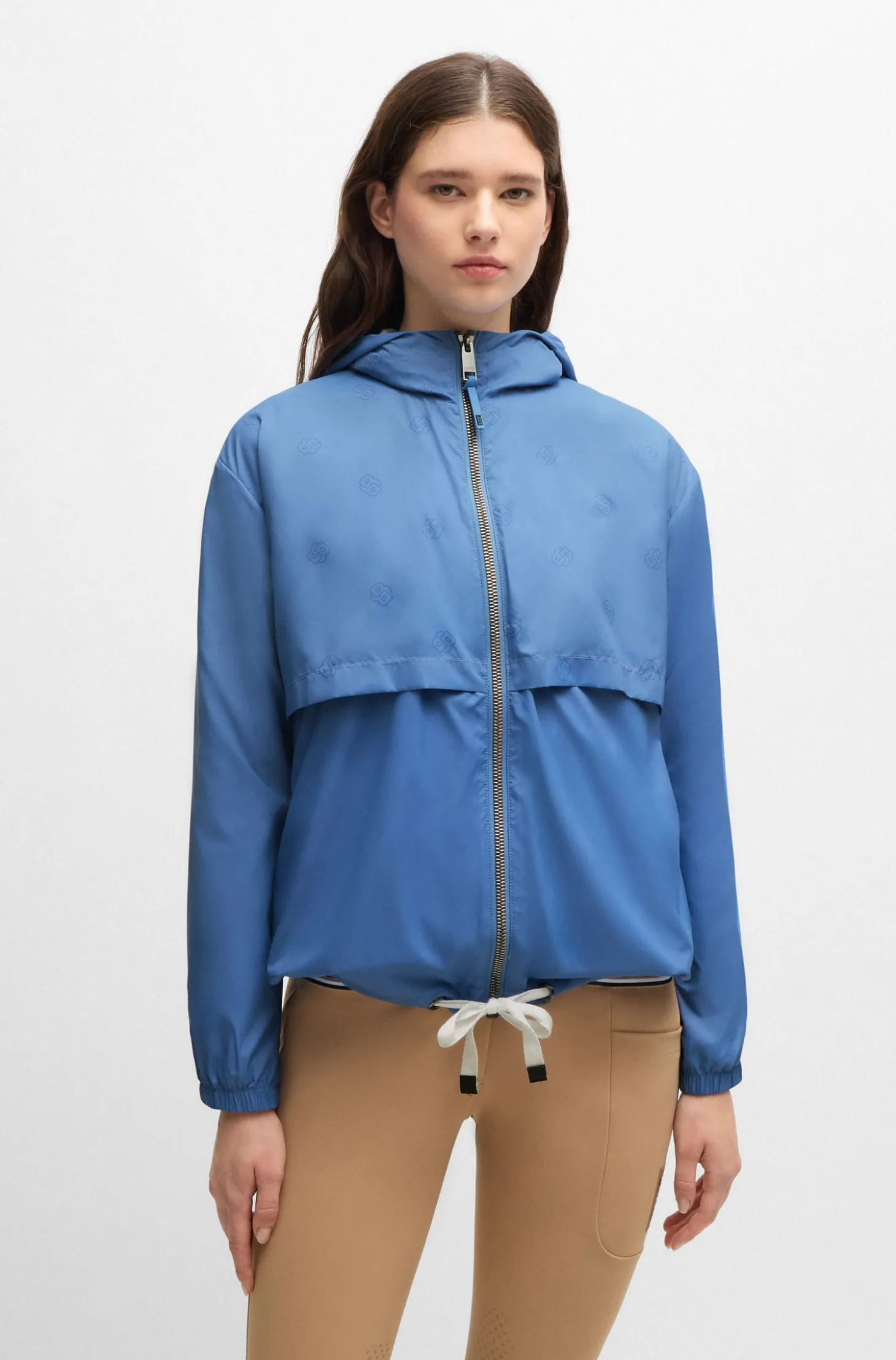 Wasserdichte Reitsport-Regenjacke mit Double-B-Monogrammen