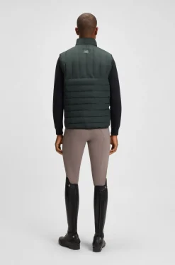 Wasserdichte Reitsport-Weste mit vertikalem Logo-Print
