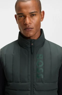 Wasserdichte Reitsport-Weste mit vertikalem Logo-Print