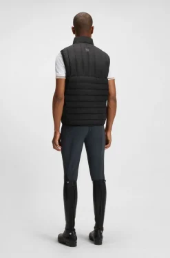 Wasserdichte Reitsport-Weste mit vertikalem Logo-Print